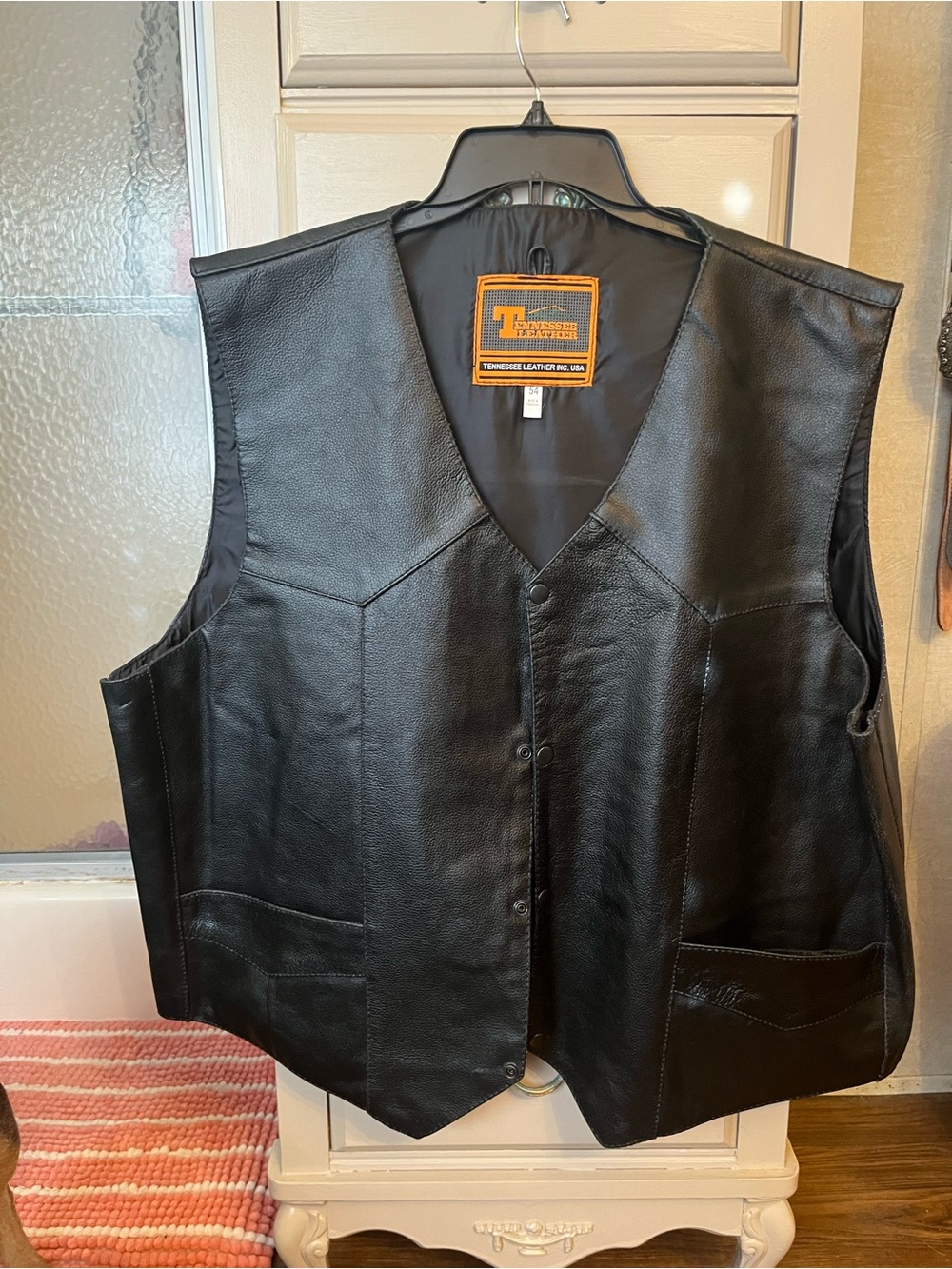 Tennessee Leather Black Leather Vest